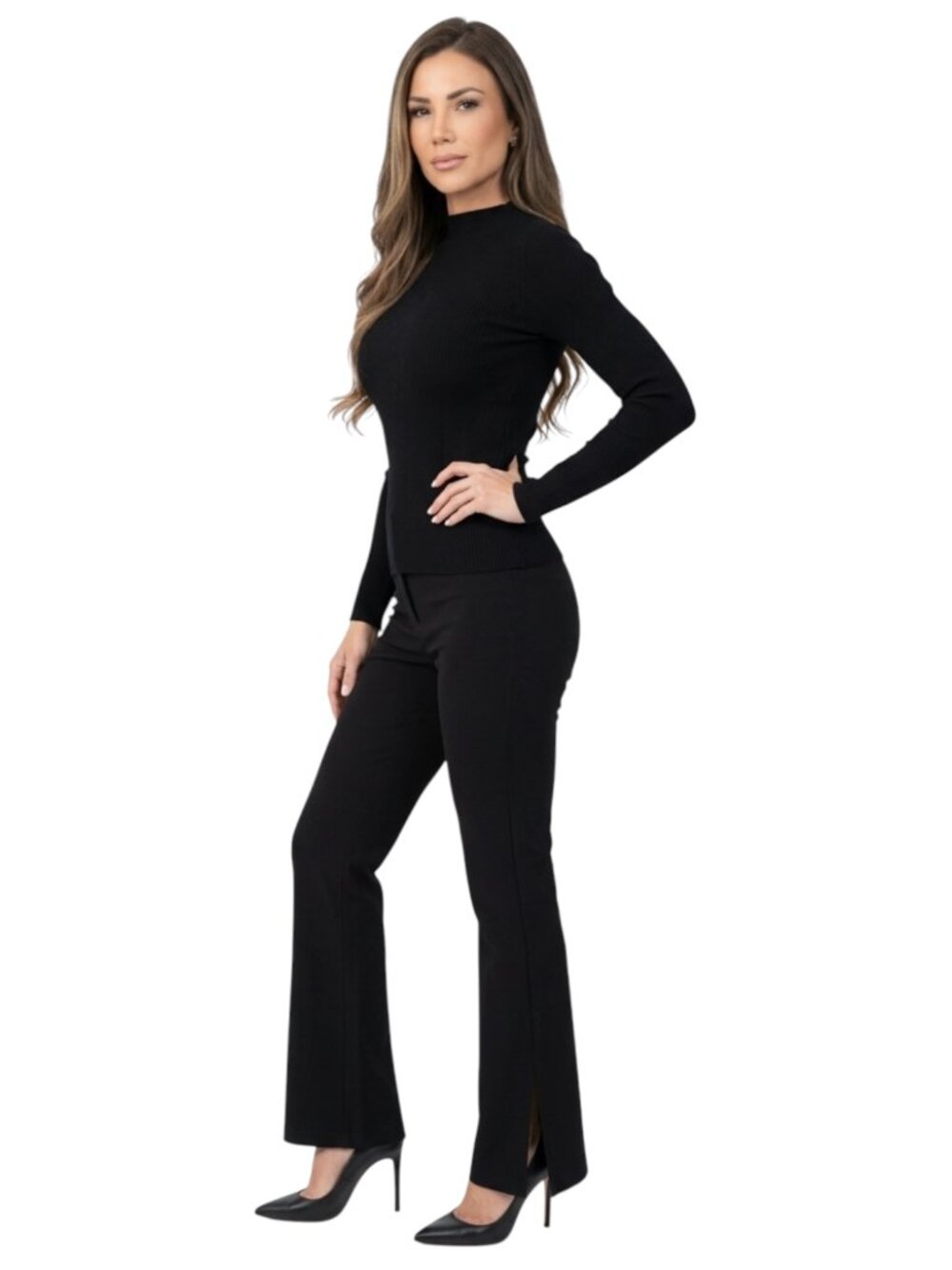 MM Lafleur Size 8 Black Kick Flare Pants